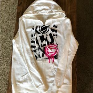 Slednecks white full zip hoodie
